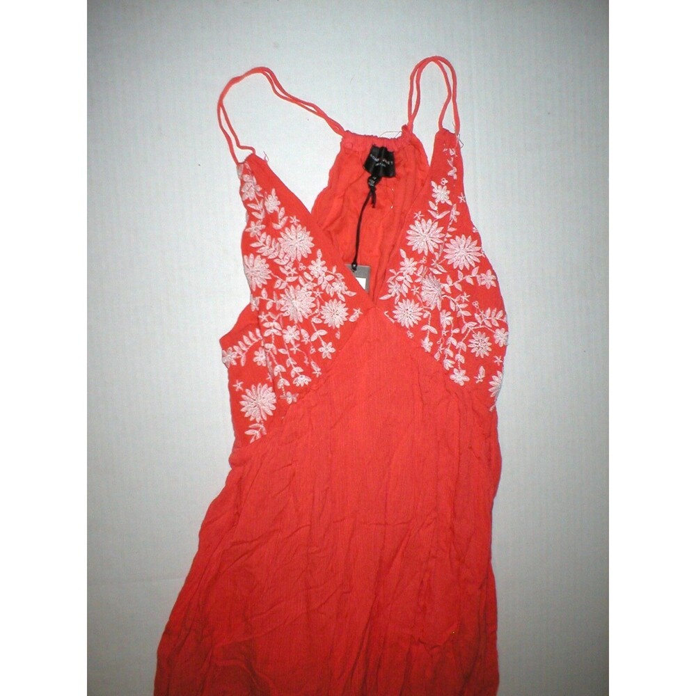 New Womens M NWT Maxi Dress Long Orange White Embroidery Romeo Juliet Couture